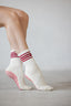 Vintage Cream Crew Grip socks - Burgundy
