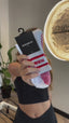 Vintage White Crew Grip socks - Red