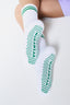 White & Green Unisex Crew Grip socks - Double line