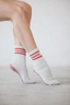 Vintage White Crew Grip socks - Red