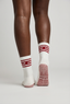 Vintage Cream Crew Grip socks - Burgundy