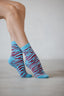 Mid Crew Sky Blue and burgundy zebra Grip Socks