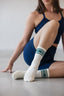 Vintage Cream Crew Grip socks - Green