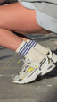 Vintage Cream Crew Grip socks - Blue